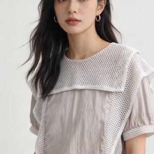 立體網格拼接設計上衣